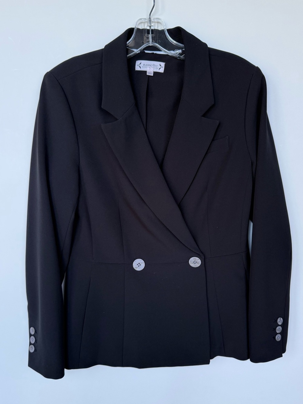 Nanette Lepore Black Double-Breasted Blazer